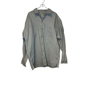 Marlboro Mens Shirt Vintage 90's Long Sleeve Button Up Heavyweight Cotton Tan XL